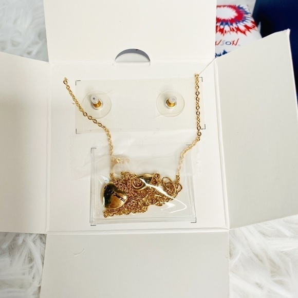 Betsey Johnson Earring and Necklace Red White and Blue Color - Picture 3 of 6